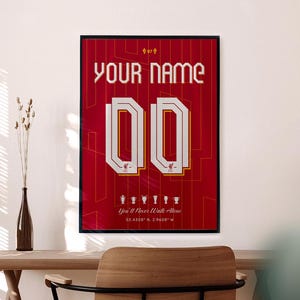 Liverpool Custom Poster - Personalized Football Art - Digital Jersey ...