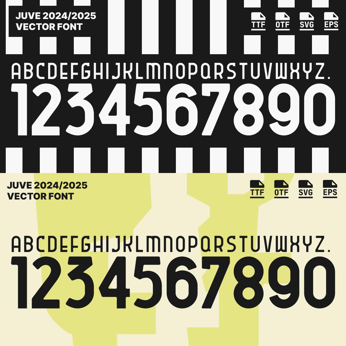 Font Juve 2024-2025 | Juventus Player Font - Pogba | Available on TTF, OTF, SVG, Vector
