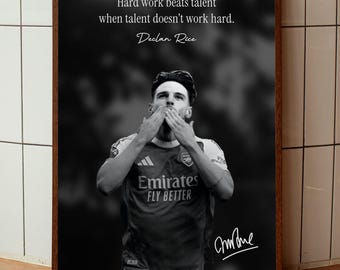 Declan Rice Black and White Poster | Cinematic Football Wall Art | A3 Digital Download