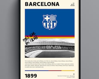 Barcelona Poster | Camp Nou Stadium Print | Sports Poster | Football Wall Art | Barcelona Decor | Soccer Gift | Barca Art