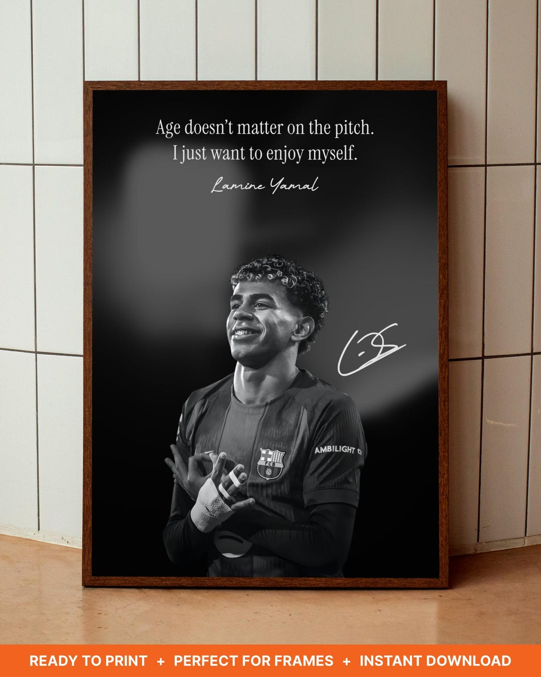 Lamine Yamal Black And White Poster Cinematic Football Wall Art A3 lamine-yamal-black-and-white-poster-cinematic-football-wall-art-a3