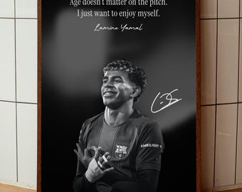 Lamine Yamal Black and White Poster | Cinematic Football Wall Art | A3 Digital Download