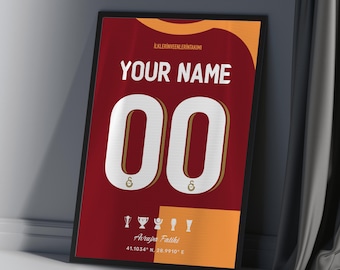 Galatasaray Jersey Poster – Personalized Digital Football Wall Art Print