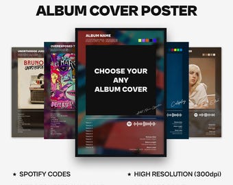 Custom Album Cover Poster | Personalized Music Art Print | Gift for Music Lovers | Favorite Album Cover Wall Art | Music Room Decor
