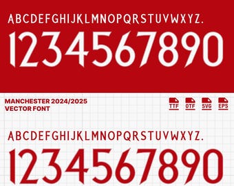 Font Manchester Red 2024-2025 | Player Font - Rashford | Available on TTF, OTF, SVG, Vector
