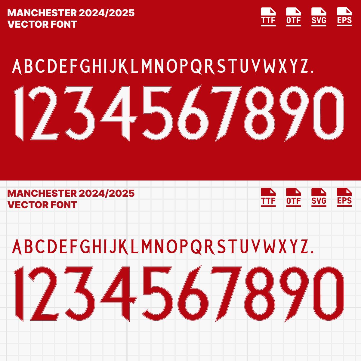 Manchester United Font - Etsy Israel