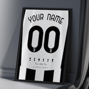 Juventus Custom Poster - Personalized Football Art - Customizable Digital Jersey Print Poster - Unique Gift for Football Lovers