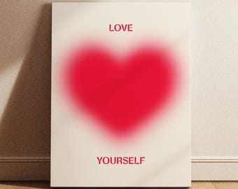 Poster Prints Love Yourself Affirmation, Printable Wall Art, Motivational Wall Art for Self Care and Positivity, Digital Download Home Decor