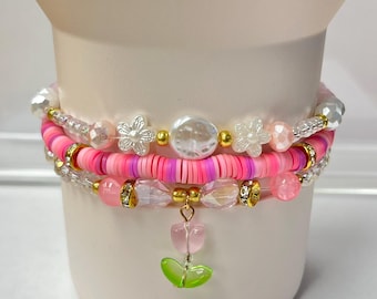 Pink Bracelet Stack for Stanley Tumbler
