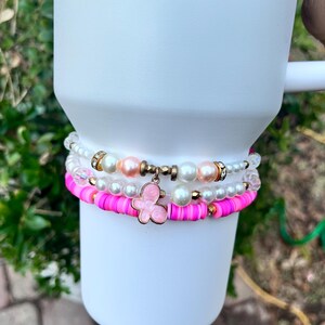 Pink Bracelet Stack for Stanley Tumbler