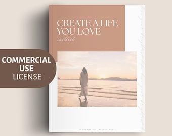Create a Life You Love Workbook | Commercial Use License | Define Your Vision, Goals & Habits | Canva Template + Instant PDF Download
