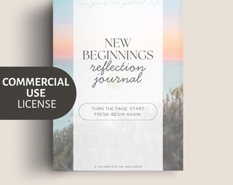 New Beginnings Reflection Journal | Commercial Use License |  Frest Starts + Life Transitions | Editable Canva Template + PDF Download