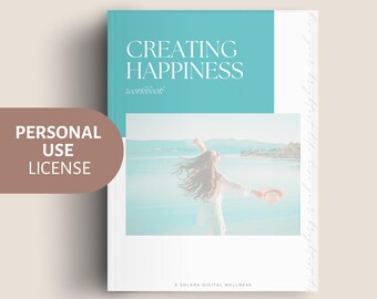 Cahier d'exercices Créer du bonheur | Licence d'utilisation personnelle | Cultivez la joie, la gratitude et la détermination | Téléchargement instantané du PDF