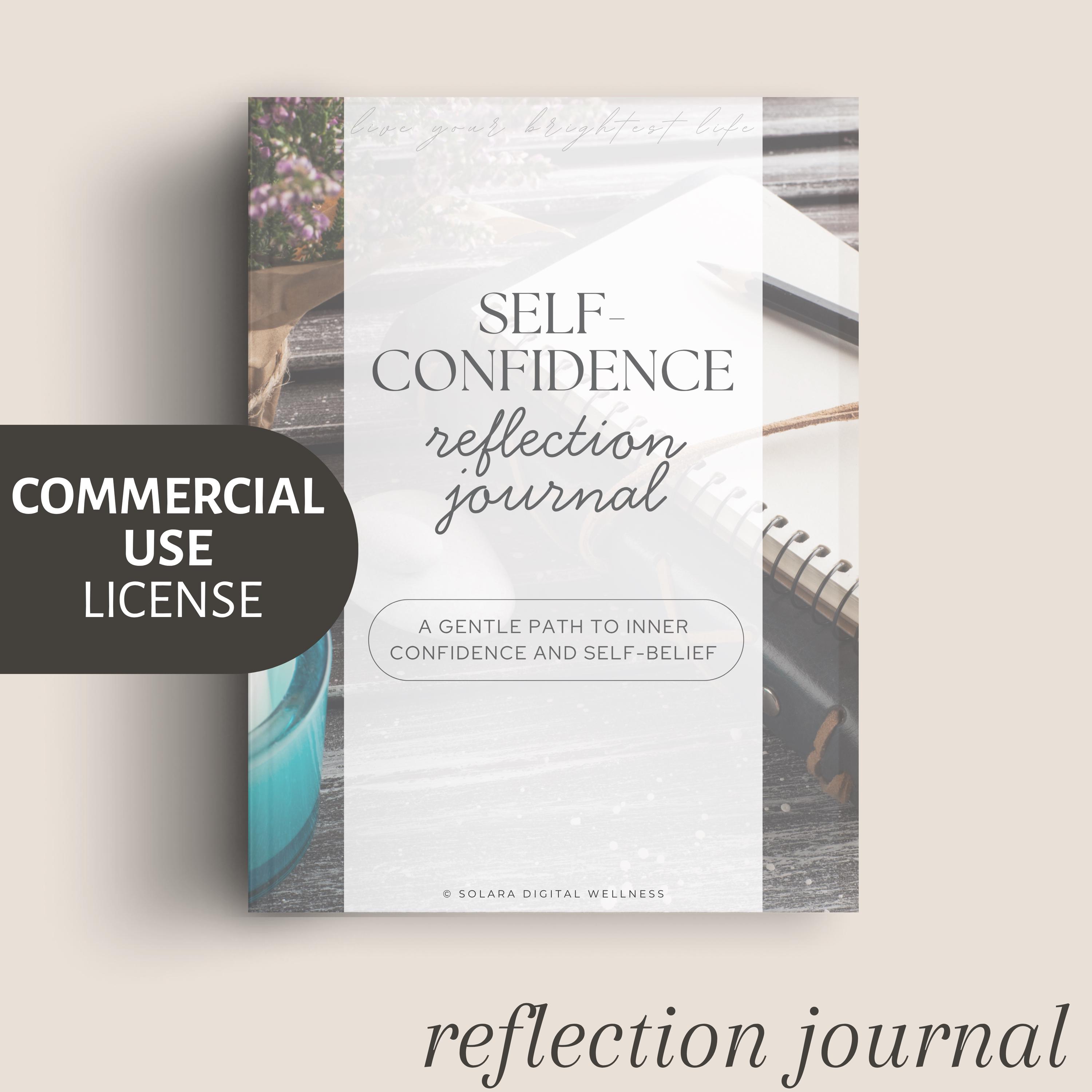 Self-Confidence Reflection Journal | Commercial Use License | Guided Prompts & Inner Exploration | Canva Template + Instant PDF Download