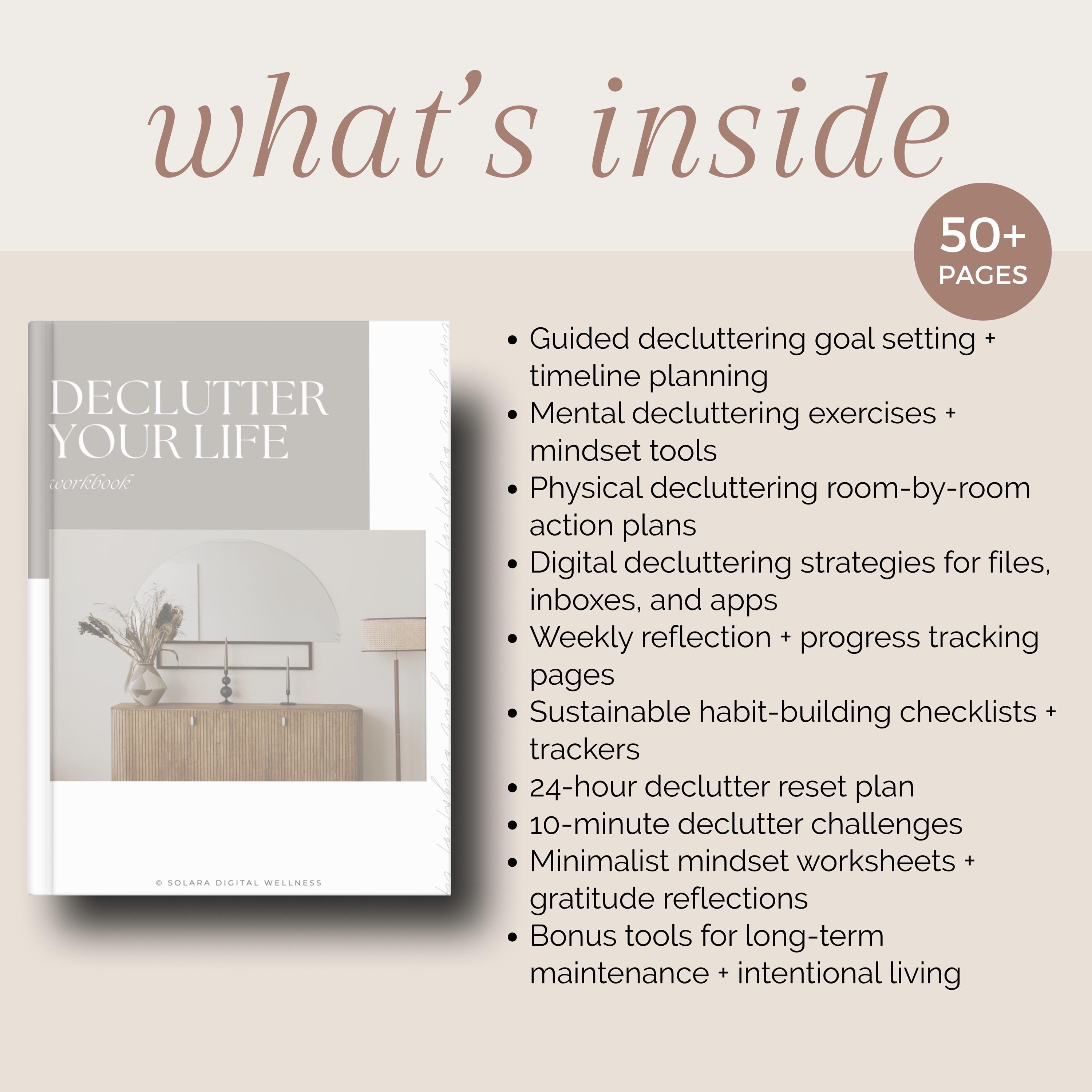 Declutter Your Life Workbook | Personal Use License | Mental, Physical ...