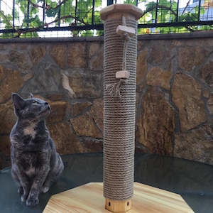 Schnurren – einzigartiger 62 cm langer Katzenkratzbaum “Handgefertigtes Massives Kiefernholz”