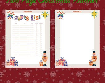 Christmas gift list, Xmas planner, Christmas planner, Christmas gifts plan, Christmas notes.