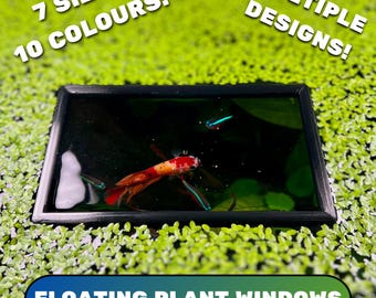 RECTANGLE Floating Plant Window: Aquarium Fish Feeding Ring