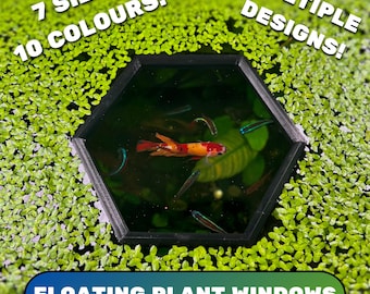 HEXAGON Floating Plant Window: Aquarium Fish Feeding Ring