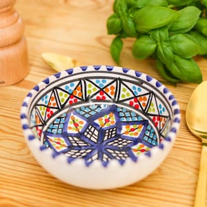 Ceramic Bowl in Traditional Tunisian Style Perfect for Soup Dessert and Snacks Unique Gift