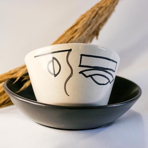 Handcrafted Ceramic Soup Set, Deep Plate & Bowl Combo for Everyday Meals, Stylish Tableware for Daily Dining and Hosting
