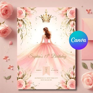 Quince Invitations, quinceanera invitations, 15th birthday invitations, teens birthday party invites, Birthday invitation, Party Favors