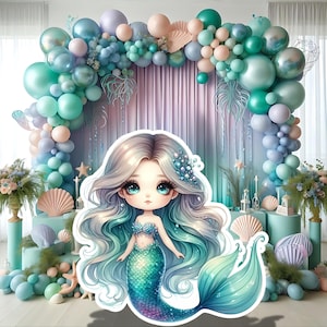 Mermaid birthday decorations, mermaid party props, under the sea props, stand up cutout, cutout prop, Party decorations, Party Favors