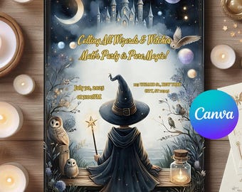 Wizard Invitation Wizards Witches Wizard Party Favors magical birthday invitation boy invitations, Birthday invitation, Party Favors