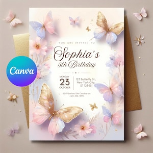 convite borboleta, convite borboleta rosa, convite floral, fada 1º aniversário, convite de aniversário de menina, convite de aniversário, lembrancinhas