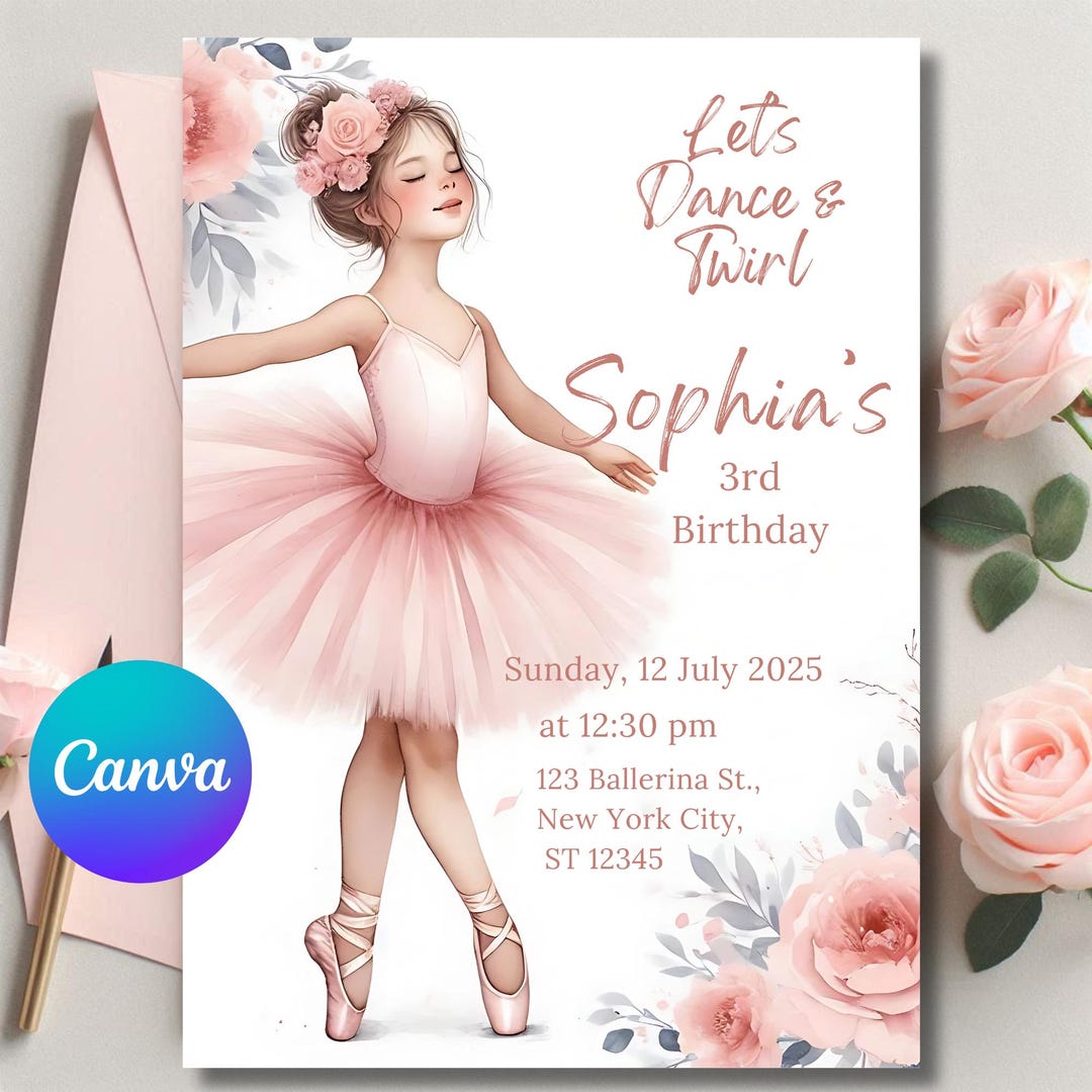 Ballerina Invite, Ballerina Birthday Party, Ballet Party Favors, Tutu ...
