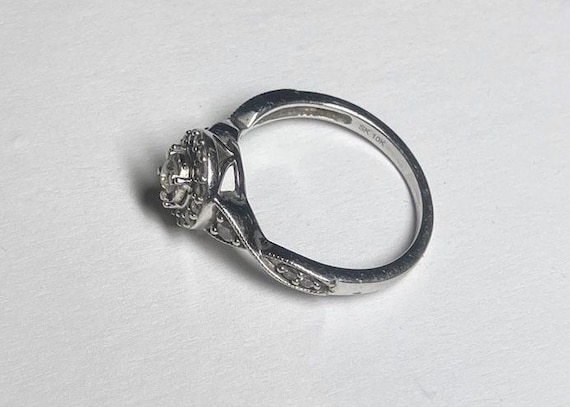 Impressive Diamond Halo Ring, solid 10K W Gold si… - image 6