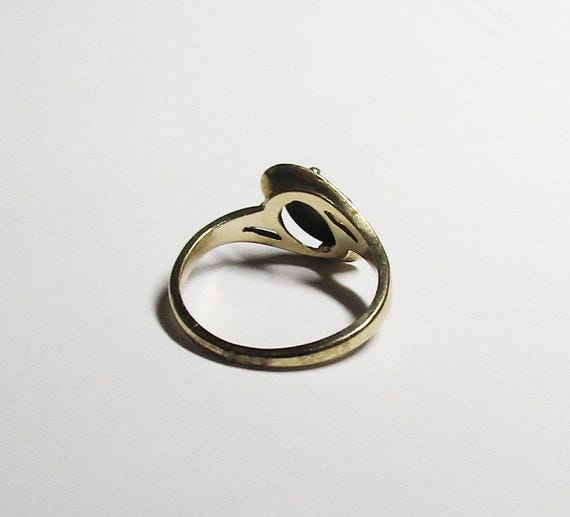Vintage Hematite Solitaire Ring, solid 10K Y Gold… - image 6