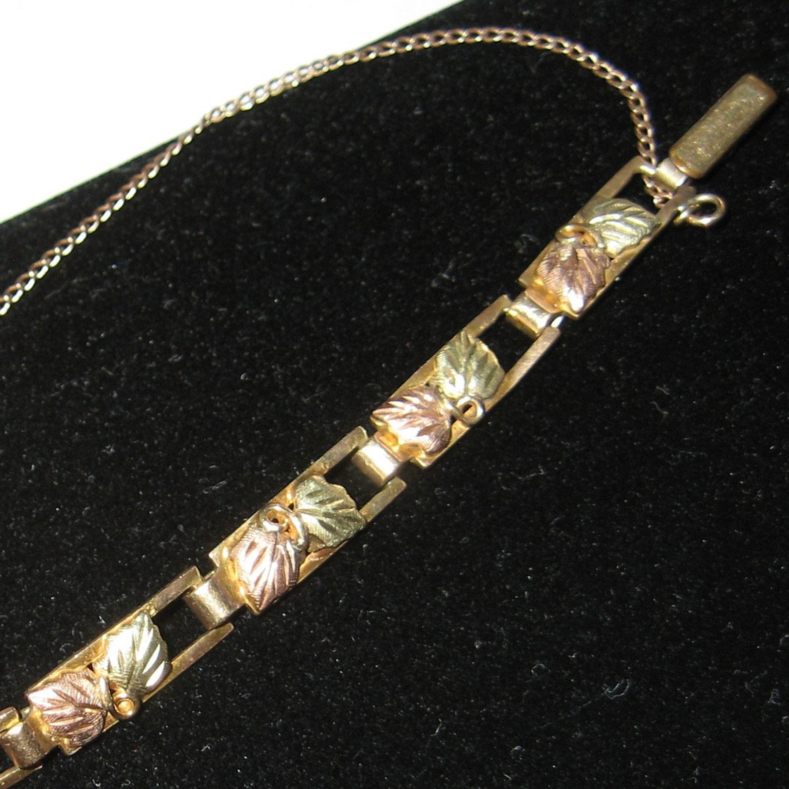 Black Hills Gold Bracelet 10K tri color gold vintage Etsy