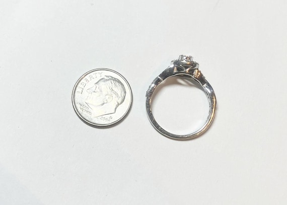 Impressive Diamond Halo Ring, solid 10K W Gold si… - image 10