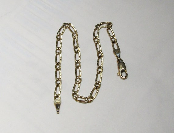 Vintage solid 14K Y Gold Simple Chain Bracelet, 7… - image 4