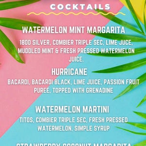 Szablon menu koktajlowego 4x6