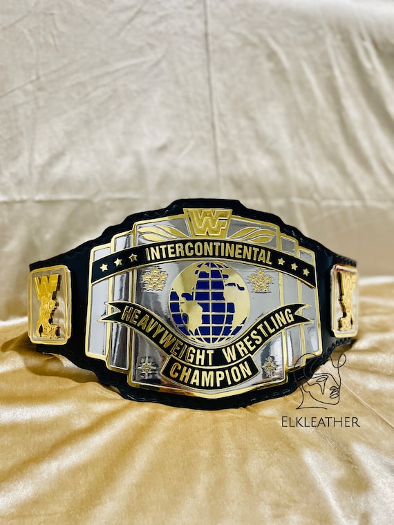 WWF Intercontinental Heavyweight Championship Belt Replica, Genuine Leather
