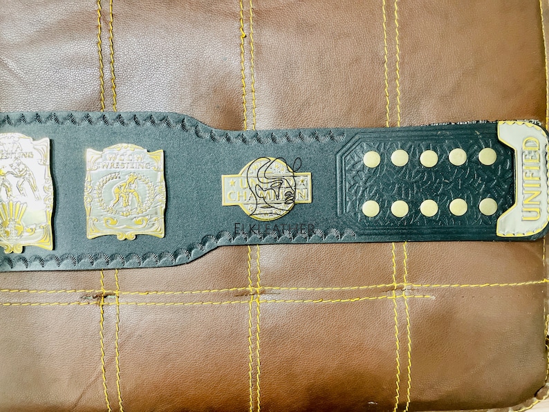 Unified World Heavyweight Wrestling Champion Belt Replica Personalized Wrestling belt Zinc Material Genuine Leather Gift For Him