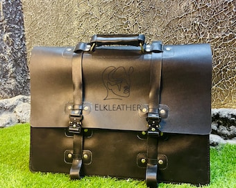 Handmade Leather briefcase Bag men, Messenger Black leather satchel bag, Black briefcase,genuine leather bag, capacious bag, Genuine Leather