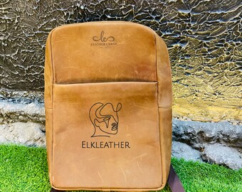 Genuine Leather Backpack Handmade Leather Rucksack Personalised Leather Laptop Backpack Bag Leather Trekking, Leather Hiking Bag Men & Women