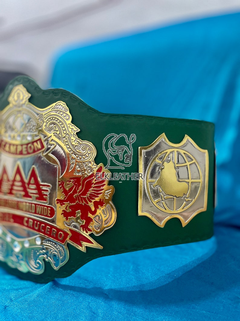 AAA Lucha Libre World Wide Champion Heavyweight Championship Belt Replica Personalized Wrestling belt With Genuine leather Champion Belt