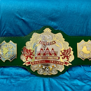 AAA Lucha Libre World Wide Champion Heavyweight Championship Belt Replica Personalized Wrestling belt With Genuine leather Champion Belt