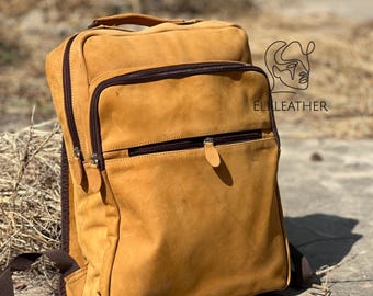 Echtleder Rucksack Handgemachte Leder Rucksack Personalisierte Leder Laptop Rucksack Tasche Leder Schultasche, Leder Wandertasche Männer