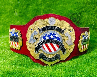United States IWGP Champion Heavy Weight Championship Belt Replica Personalized Wrestling belt Zinc Material Genuine Red Leather Strap