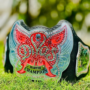 New World Women Heavyweight Championship Belt Replica Personalized Wrestling belt With Personalized Name Plate Option Gift for her