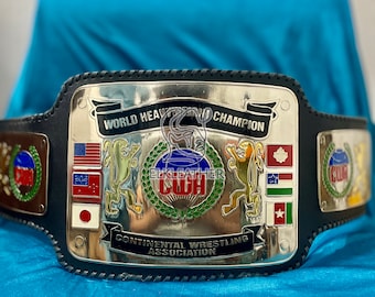 World Heavyweight Champion CWA Continental Belt Replica Personalized Wrestling belt With Genuine leather Champion Belt Birthday Gift For Dad