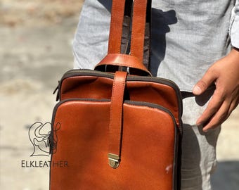 Genuine Women Leather Backpack Handmade Leather Rucksack Personalised Leather School Backpack Bag Leather ladies Bag, Leather Hiking Bag