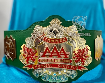 AAA Lucha Libre World Wide Champion Heavyweight Championship Belt Replica Personalized Wrestling belt With Genuine leather Champion Belt