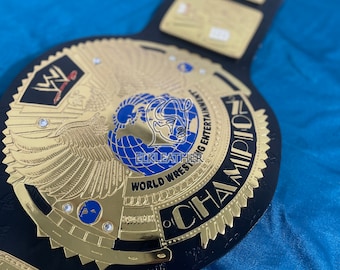 World Black Big Eagle Heavyweight Championship Belt Replica Personalized Wrestling belt Zinc Material Genuine Leather Gift For Dad Belts
