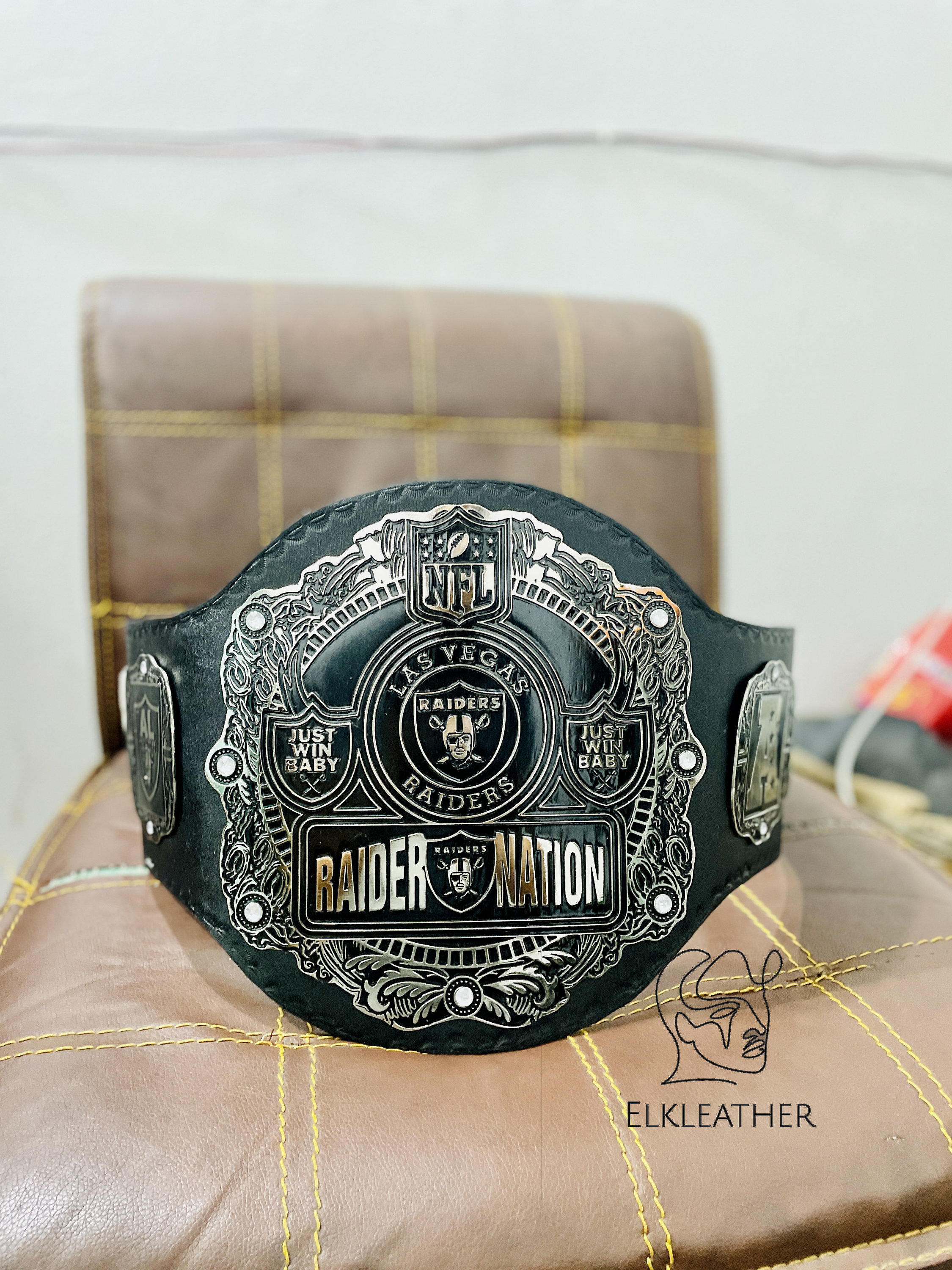 Las Vegas NFL Raiders Heavy Weight Championship Belt Replica Las Vegas NFL Raiders Heavy Weight Championship Belt Replica